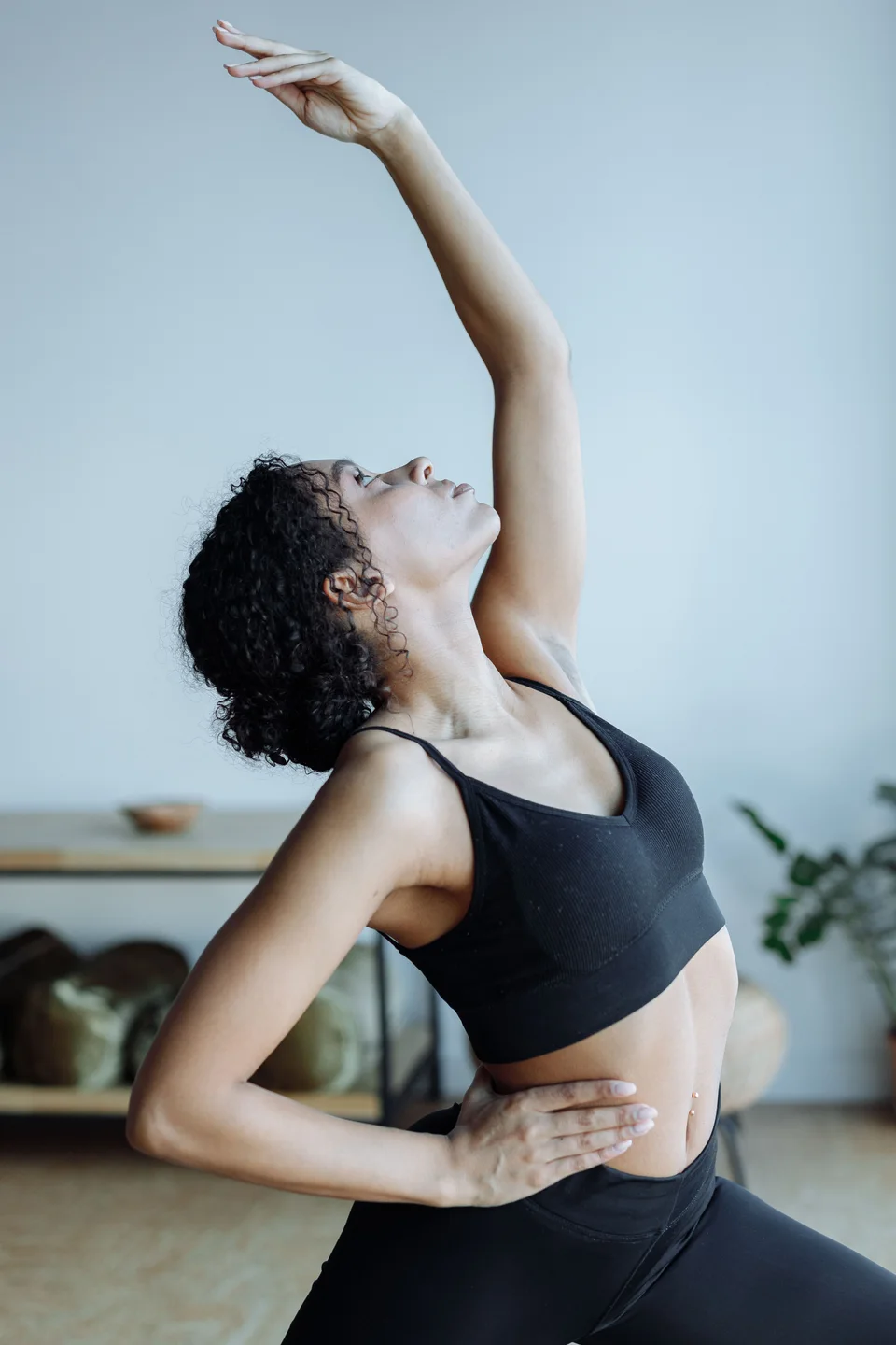 Person practising an overhead shoulder movement